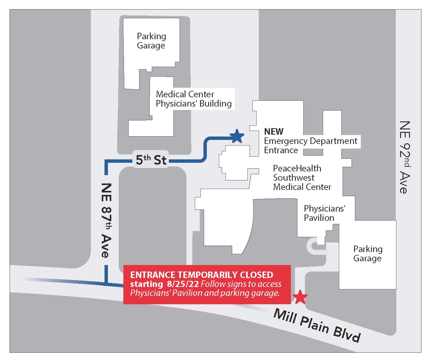 Photo of PeaceHealth Southwest's Parking Map